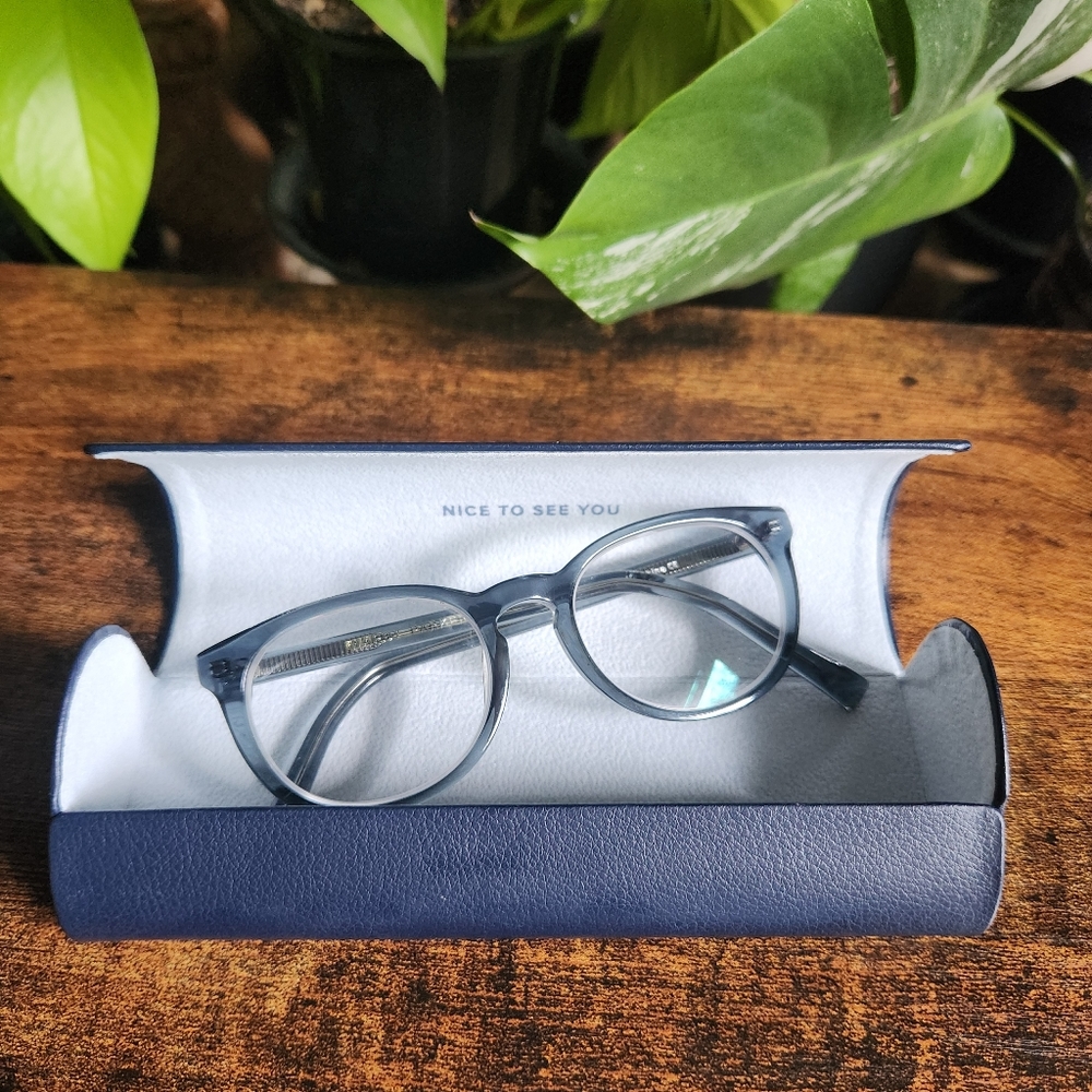 Warby Parker Prescription Eyeglasses Frames Lyle RX Clear Blue